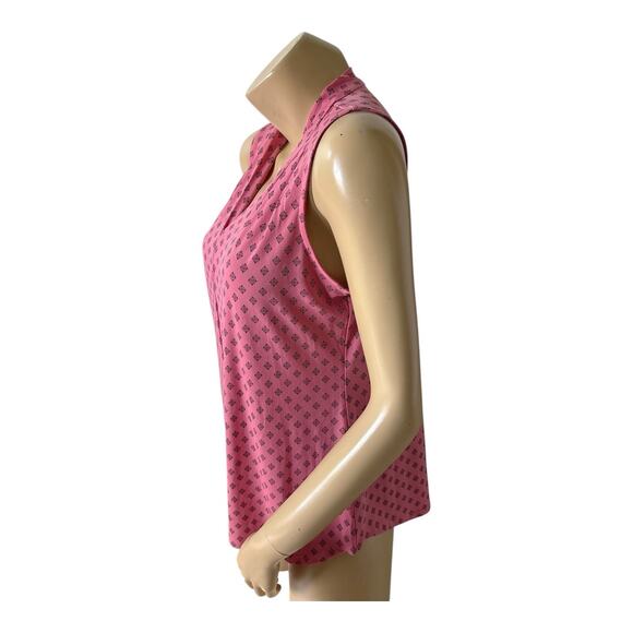 LIZ CLAIBORNE Career Womens Size Medium Sleeveless Pleated V Neck Shirt Top - Picture 2 of 6
